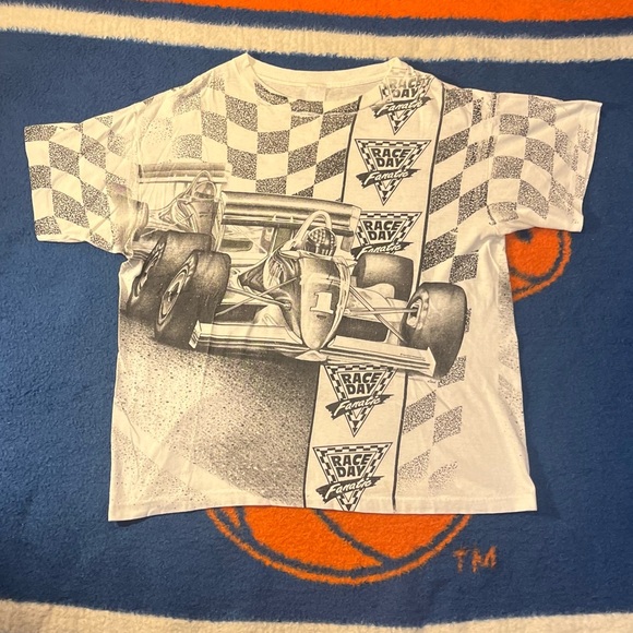 RACING VINTAGE ALL OVER PRINT T SHIRT - Picture 2 of 6